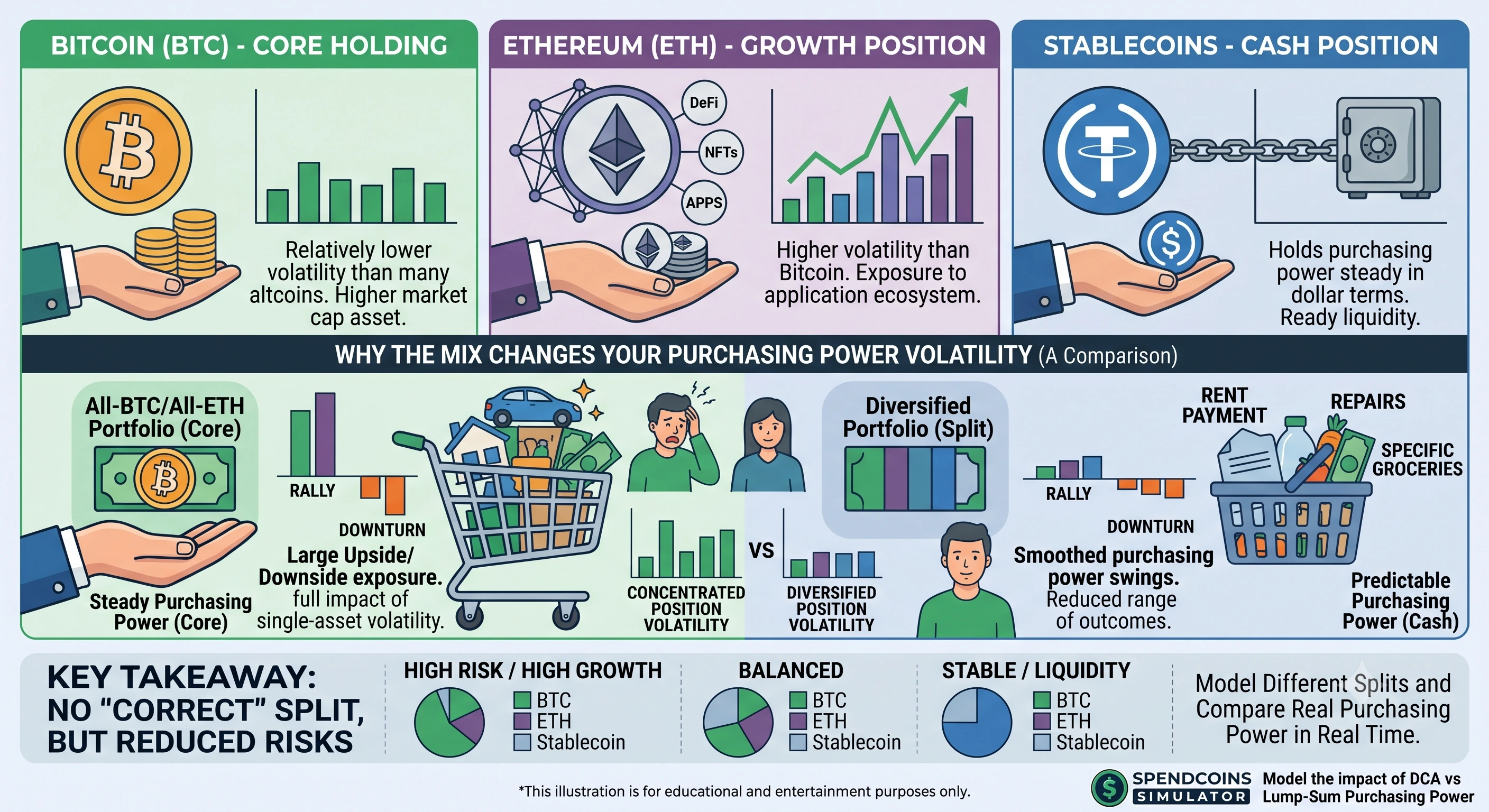 Diversification 101: Splitting Wealth Between BTC, ETH, and Stablecoins