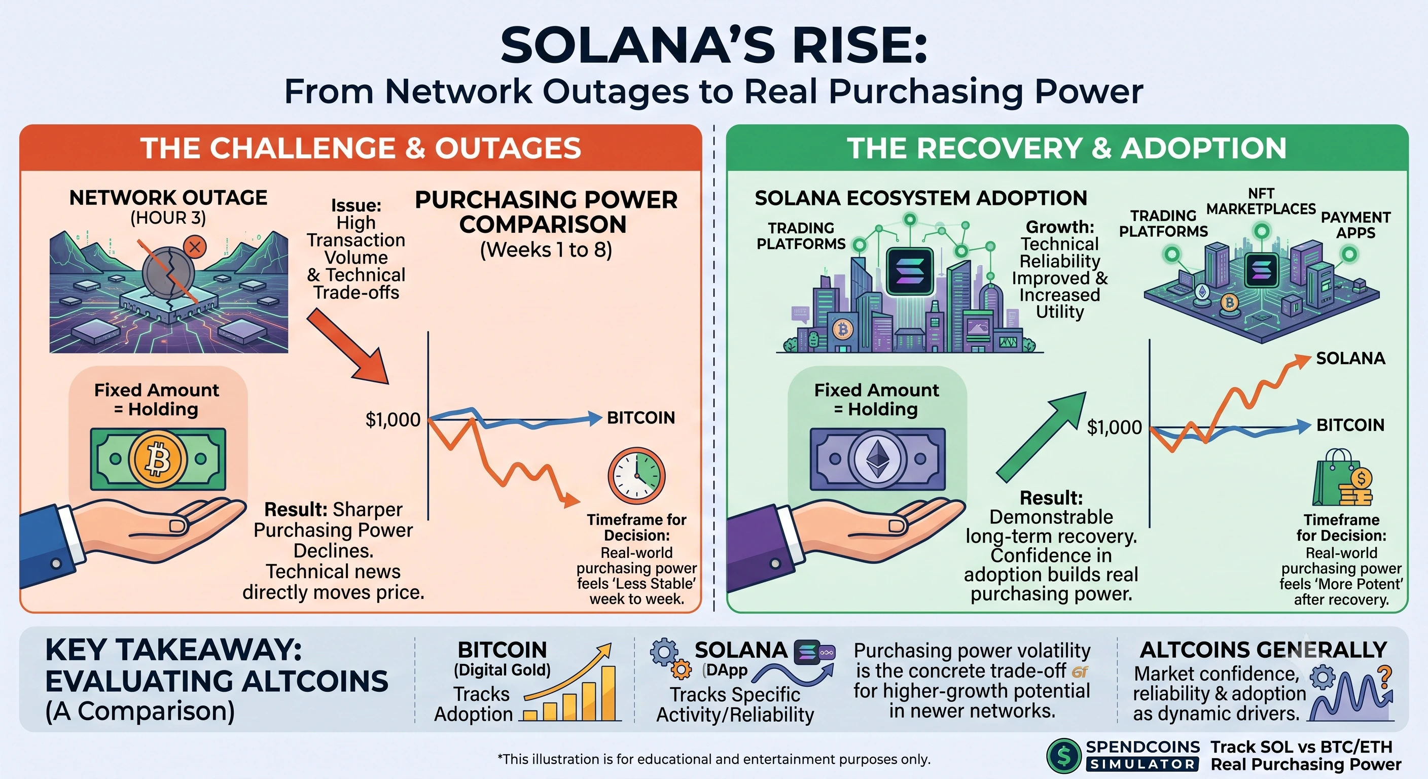 Solana's Rise: From Network Outages to Real Purchasing Power